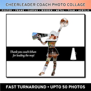 Collage personalizzato per allenatrice di cheerleader, regalo di ringraziamento, omaggio di addio, ricordi di squadra, regalo per laureata in cheerleading