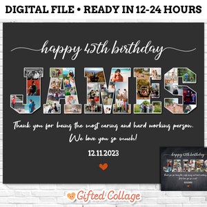 Benutzerdefinierte Namen Foto Collage, handgemachtes Geschenk, Text Namen Collage, Wort Foto Collage, personalisierte Geburtstagsgeschenk, Digital #BD10