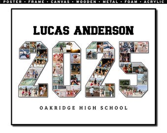 Basketball Photo Collage, Custom Year, End of Season Gift, Player Appreciation, Son/Daughter, Printable, Canvas, Wood, Metal, Acrylic