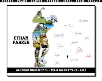 Golf Signature Board, Custom Golf Gift, Team Photo Collage, End of Season Reminder, Farewell Gift, Sports Appreciation, Canvas or Wood