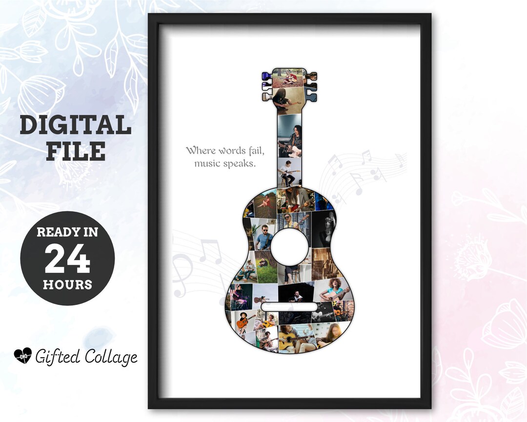 GitarrenFotocollage, GitarrenGeschenke, Geschenke für Gitarristen