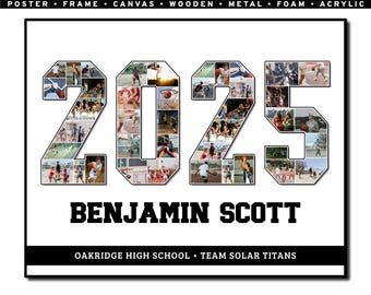 Basketball Year Photo Collage, Custom Year Collage, End of Season Gift, Player Appreciation, Son/Daughter Keepsake, Printable