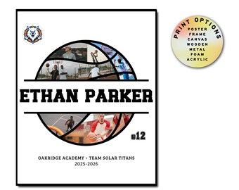 Custom Basketball Photo Collage, Unique Player Farewell Gift, End of Season Tribute, Senior Night Memories, Basketball Frame Poster Canvas