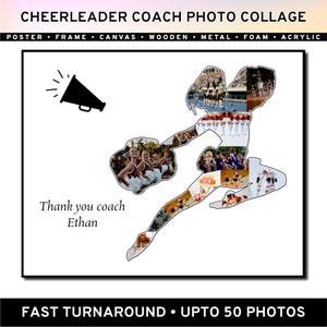 Collage fotografico di allenatori di cheerleader, regalo di addio personalizzato, ricordo di apprezzamento, tributo alla squadra di cheerleader
