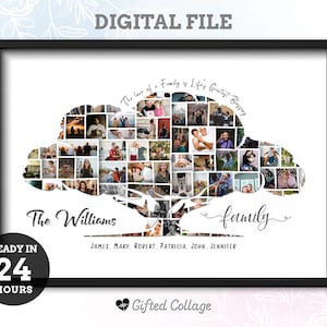 Personalized Family Tree Collage, Custom Family Gift, Mom Photo Collage, Custom Gift for Mom, Daughter Gift From Mom, Cute Gift for Mom