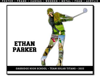 Golf Photo Collage, Thank You Gift, Senior Night, Sports Player, Custom Keepsake, Printable, Farewell, Son Daughter Gift end-of-season gifts