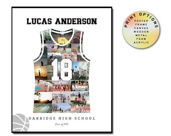 Basketball Team Poster Collage, Photo Gallery, Custom Player Gift, Thank You Coach, Appreciation, Printable, Frame, Metal, Wood