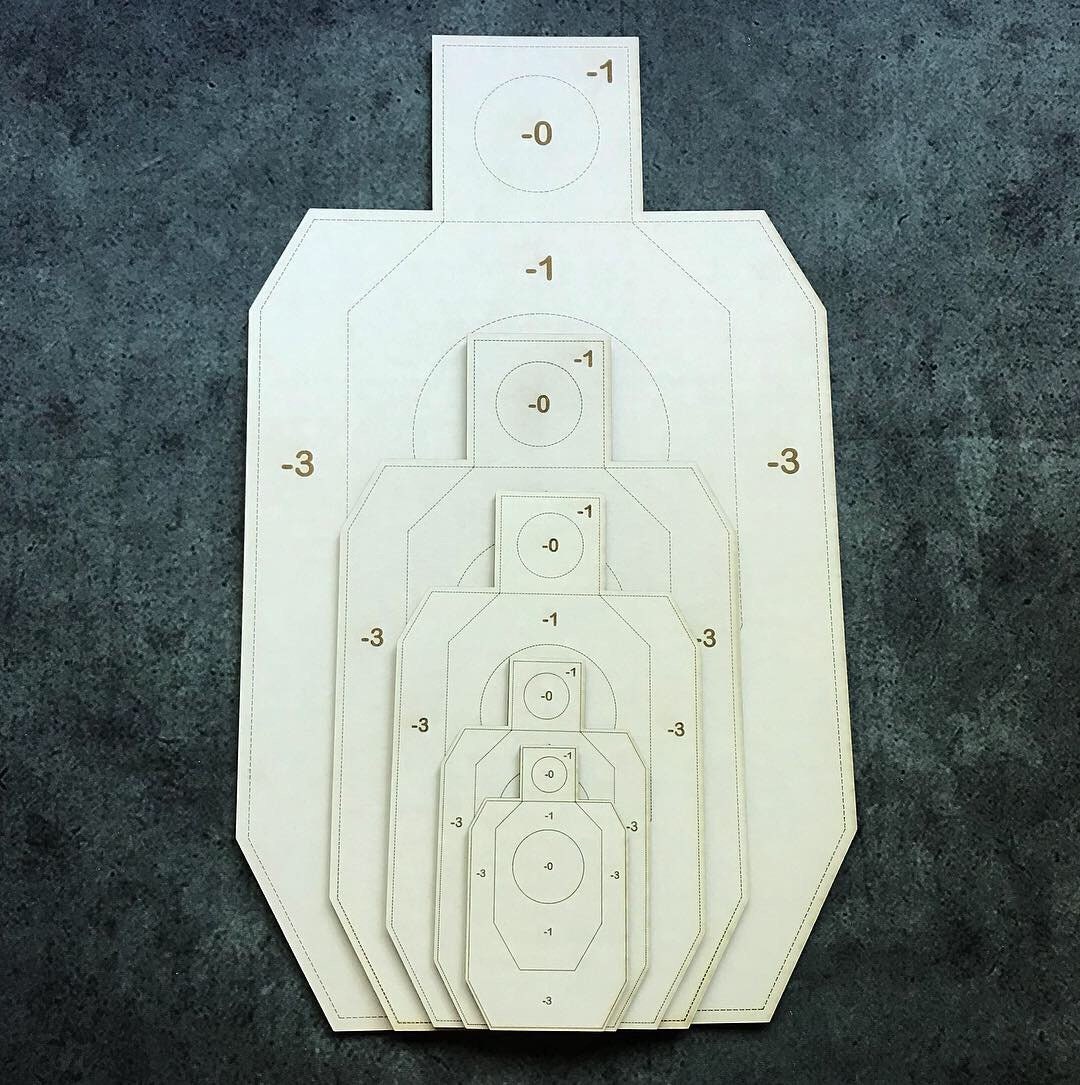 Reduced Size IDPA Targets Set of 5, Cardboard Targets, Dry Fire