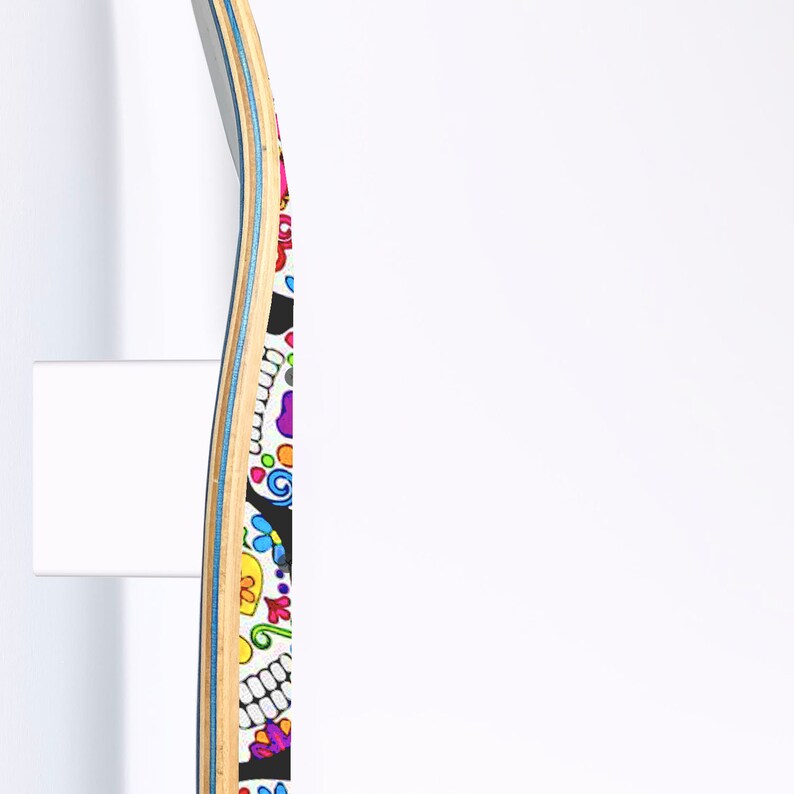 Skateboard Art Custom Unique Design Sugar Skulls Hanged Room Decoration Wall Accent Gift for Home Maple Wood