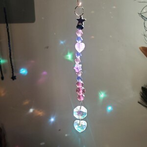 Amethyst Heart and Star Suncatcher
