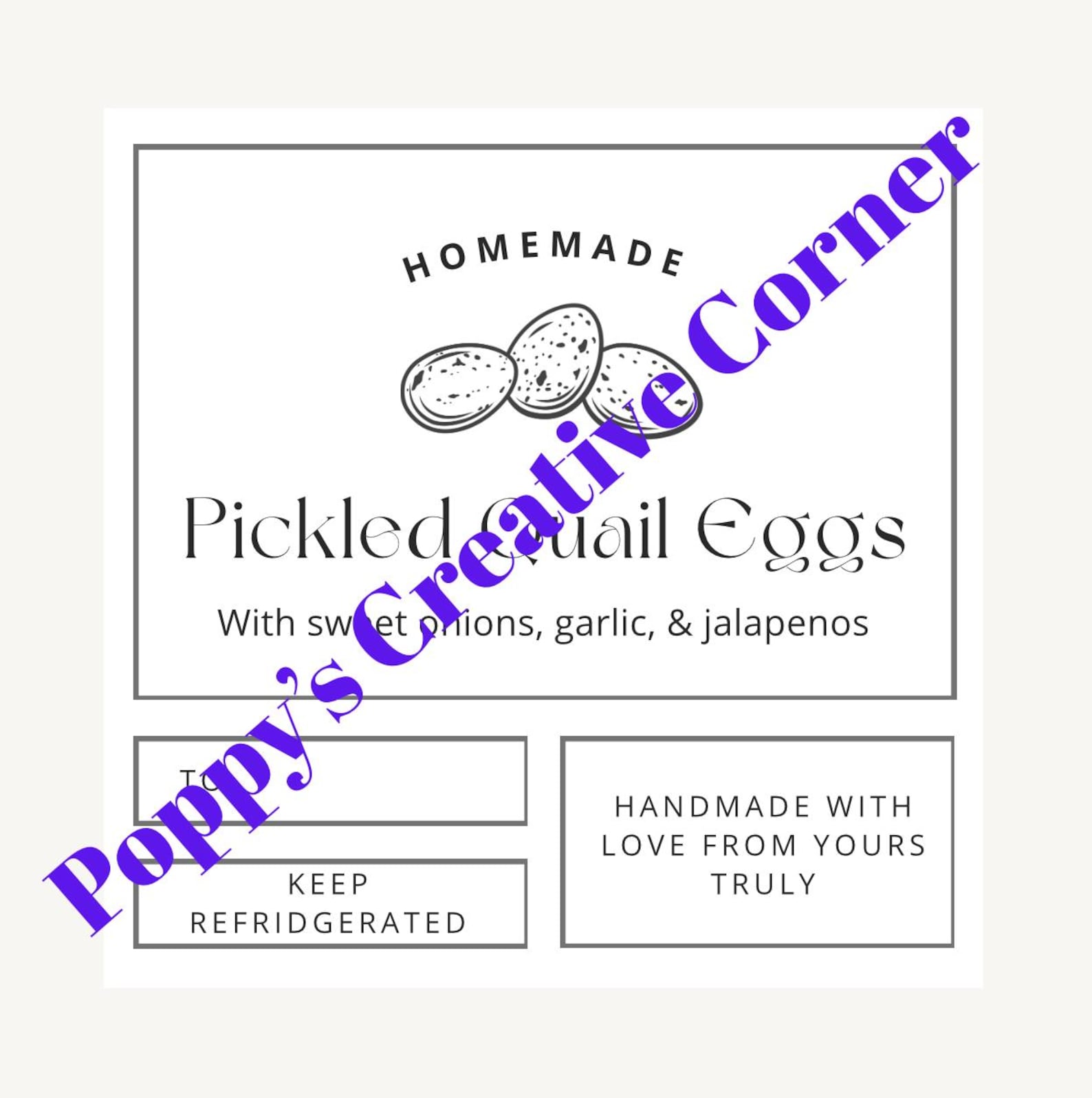 Pickled Cockroach Label Pickled Quail Egg Label, Tag or Sticker - Etsy