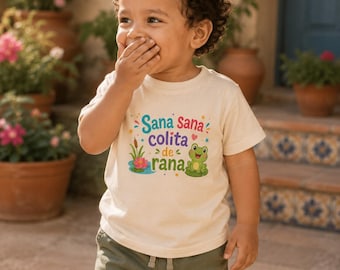 Sana Sana colita de rana T-shirt pour tout-petit | Conception mignonne de grenouille espagnole