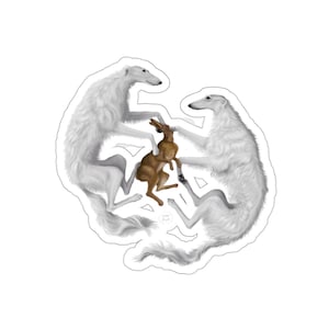 Autocollant en vinyle Borzoi Circle