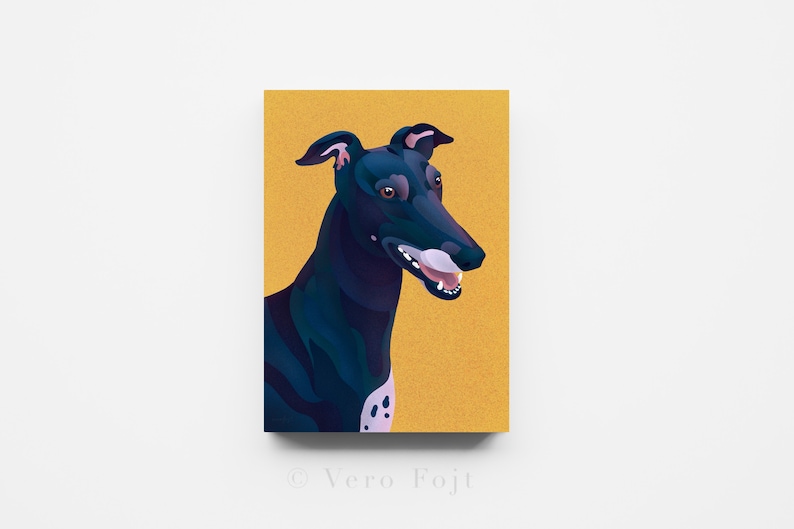 PRINT Greyhound Pop colours dog illustration ow Wall Art NEW before selling Max 78% OFF