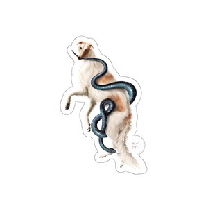 Borzoi en Snake Vinyl Sticker