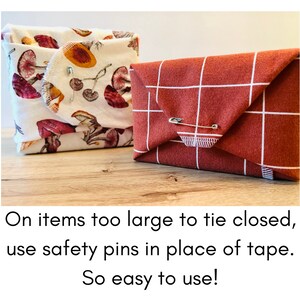 Flannel Gift Wrap Reusable, Soft, Durable 16 or 20 square Cloths to replace paper wrap image 3