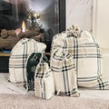 Holiday Flannel Drawstring Gift Bags | Reusable Fabric Sacks for Christmas Wrapping