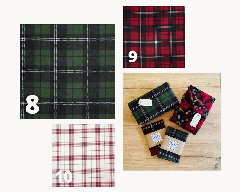 Flannel Gift Wrap Reusable, Soft, Durable 16 or 20 square Cloths to replace paper wrap image 6
