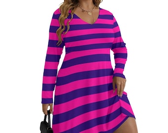 Alice in Wonderland Cheshire Cat Plus Size Dress Costume  Adult Halloween