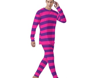 Cheshire Cat Print Men's Lounge Set Top and Bottom