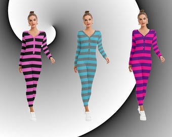 Cheshire Cat Women's Plunging Neck Jumpsuit ++Y