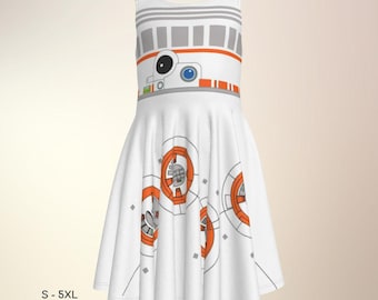 Star War BB-8 Inspired Kid's Sleeveless Skater Dress Cosplay Dress Halloween Costume Darth Cosplay Outfit Theme Party ++Y