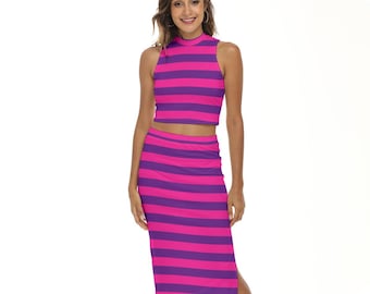 Cheshire Cat Women's Tank Top Skirt Set, Alice in Wonderland, Gift for Her, C
