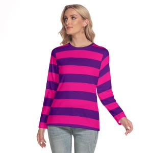 Grinsekatze Frauen O-Neck Langarmshirt ++Y