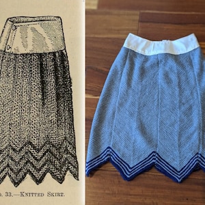 Victorian Knit Petticoat or Underskirt, 1890s antique knit skirt pattern