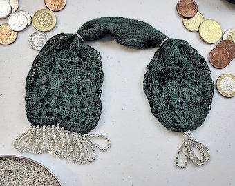 Victorian Miser's Purse, 1890s  antique knitting purse knitting pattern