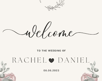 Minimalist Wedding Welcome sign, Welcome Wedding Sign ,Modern Wedding Signs , Large Wedding Sign