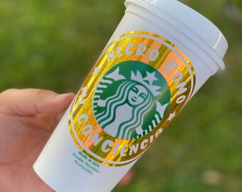 Negro como mi conciencia Starbucks Venti Cup | Personalized gift | Mexican Starbucks cup | Concha tumbler | Autumn hot cup | Spanish cup