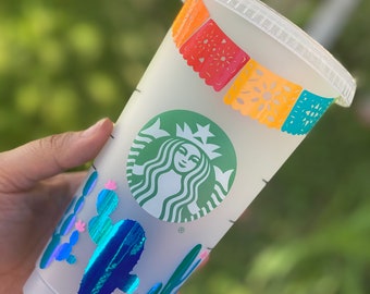 Serape Starbucks Cup | Mexican Starbucks Cup with straw| Mexican Fiesta Tumbler| Customized Coffee Cup| Personalized Gift|  Birthday Gift