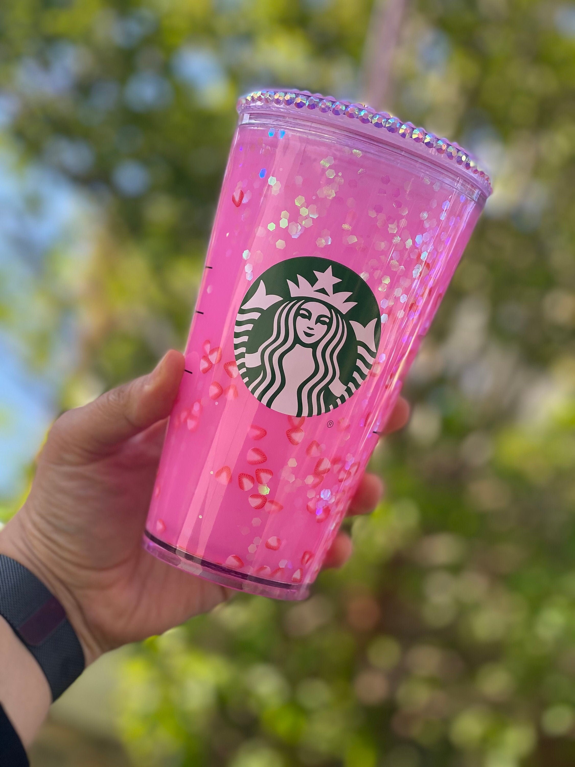 Pink Lemonade Snowglobe Starbucks Cup Starbucks Tumbler Etsy