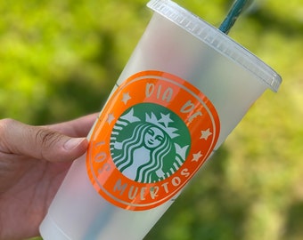 Dia de los Muertos Starbucks reusable cup | Personalized gift | Mexican Starbucks cup | Concha tumbler | Pan Dulce cold cup | Spanish cup