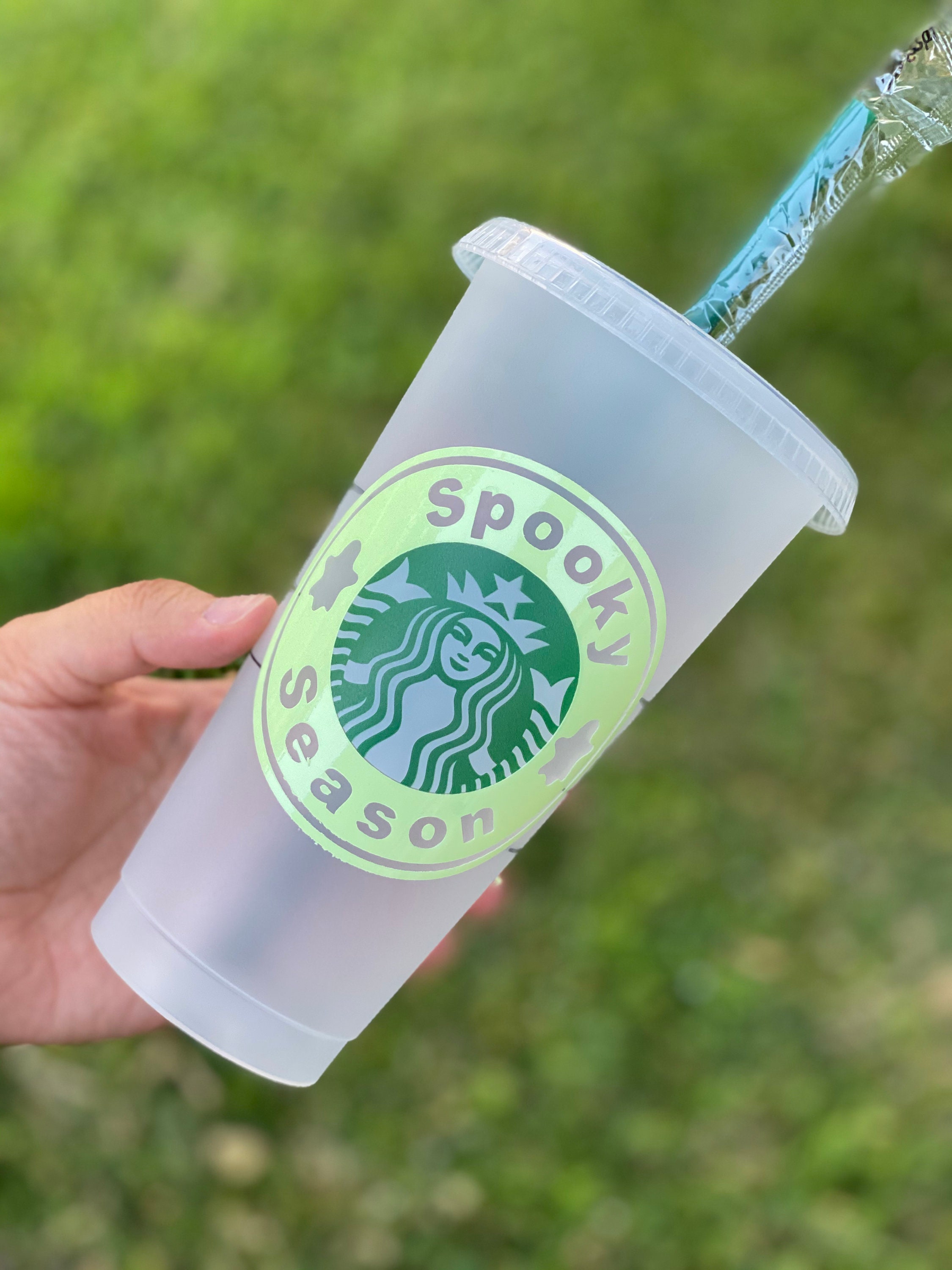 Glow in the Dark Spooky Season Starbucks Cup Halloween Etsy