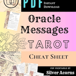 Folha de dicas do Tarot Mensagens do Oracle