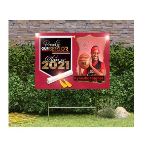 Graduation Yard Sign, Class of 2021, Graduation Party Signs, Congrats Grad Sign, 2021 Senior Year Sign, Personalized Picture Graduation Sign