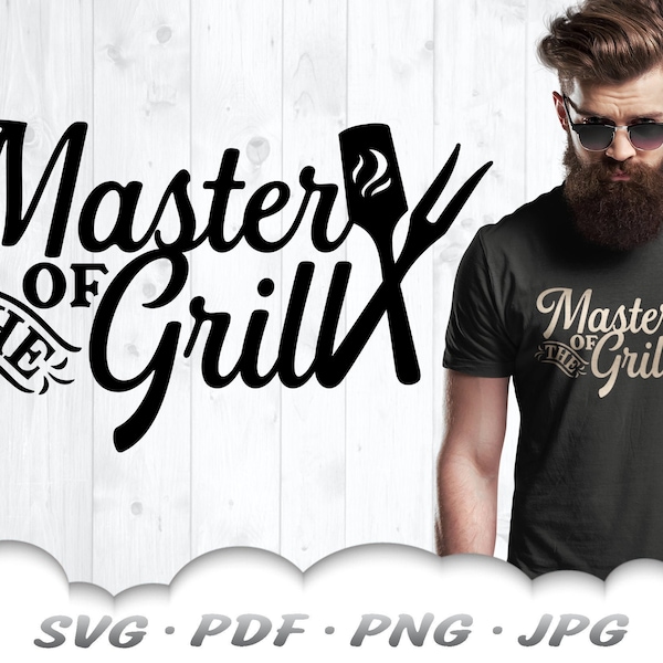 Grill Master SVG - BBQ Svg Files For Cricut - Grilling Svg - Master Of The Grill Svg - BBQ Sign - Father's Day Gift - Food Clipart Iron On