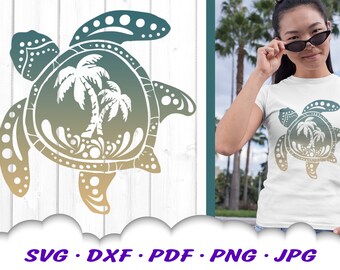 Download Free Sea Turtle Palm Tree Etsy SVG Cut Files