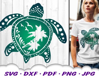 Download Sea Turtle Palm Tree Etsy