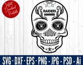 Oakland RAIDERS Sugar Skull SVG - Raiders Svg Files For Cricut - Raiders Svg - Oakland Raiders NFL Cut Files - Sugar Skull Dxf Cut Files