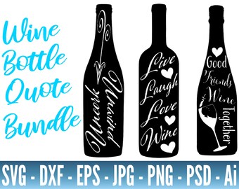 Download Free Wine Svg Bundle Wine Glass Svg Wine Bottle Wine Gift Etsy SVG Cut Files