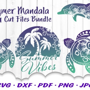 Mandala Beach SVG Bundle - Summer Vibes Svg - Turtle Svg - Tropical Svg - Palm Tree Svg - Beach Svg - Beach Svg Files For Cricut
