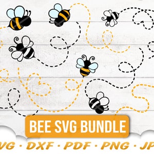 Bee Path SVG Bundle - Bee Svg - Bee Png - Honey Bee Svg - Bumble Bee Svg - Bee Clipart - Svg Files For Cricut - Silhouette