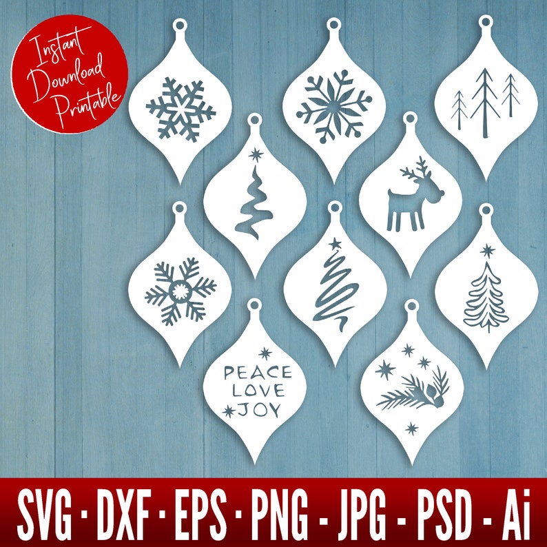 Download Christmas Ornament Earring SVG Bundle Christmas SVG Files ...