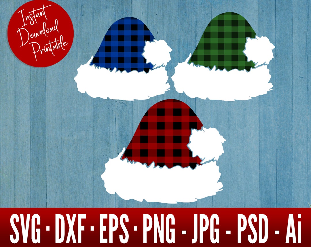 Buffalo Plaid Santa Hat SVG Bundle Christmas SVG Bundle Christmas Svg