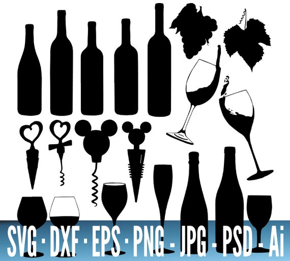 Download Free Wine Svg Bundle Wine Glass Svg Wine Bottle Wine Gift Etsy SVG Cut Files