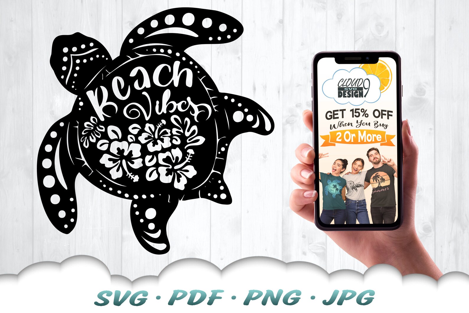 Floral Beach Vibes Turtle SVG Sea Turtle Svg Files for - Etsy