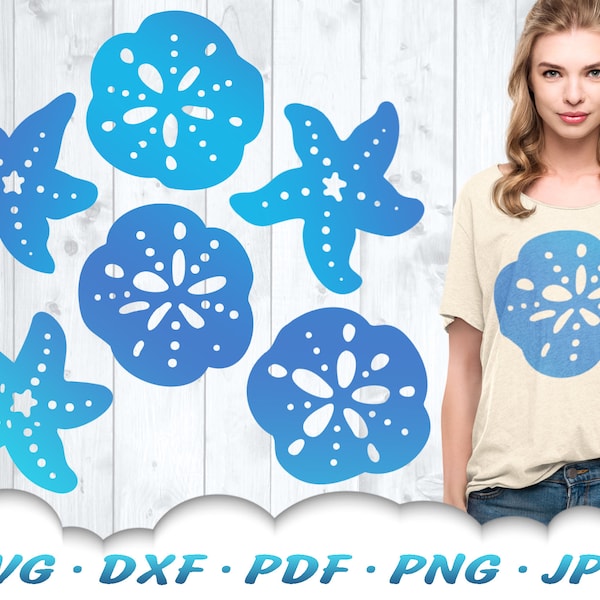 Starfish & Sand Dollar Svg Bundle - Beach Svg Files For Cricut - Beach Cricut Svg Files - Starfish Svg - Sand Dollar Svg - Beach Clipart